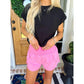 High waisted athletic shorts(Candy pink)