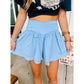 Flirty Flowy Shorts- Sky