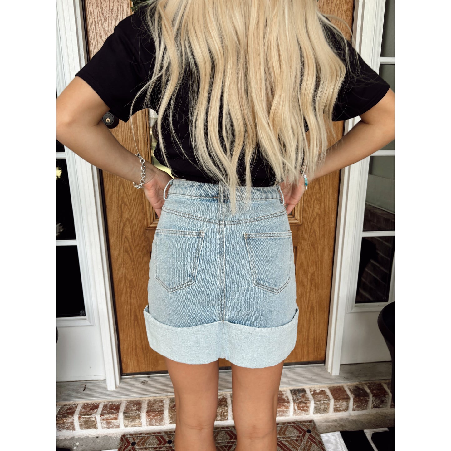 Denim mini skirt