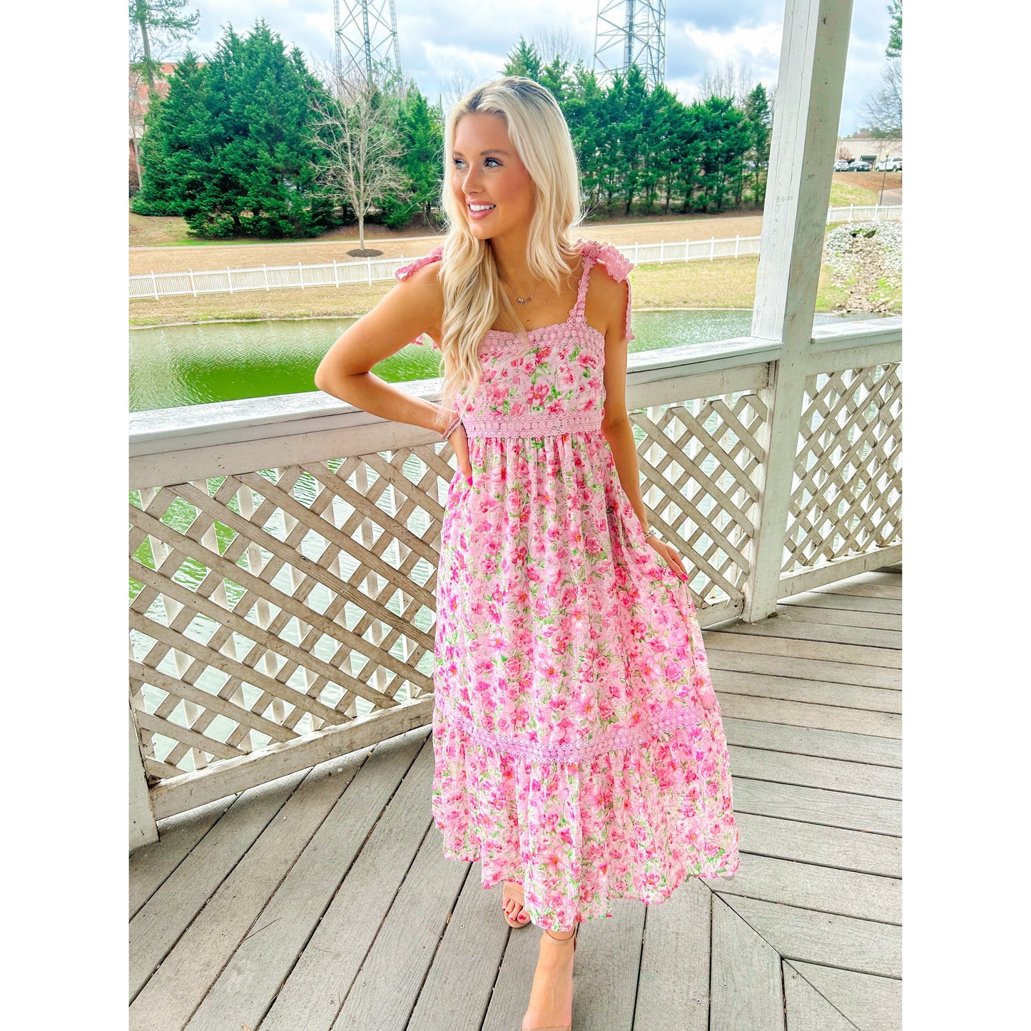 Flirty Lace Midi Dress