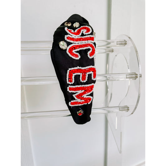 "SECEM" Headband- Black/Red