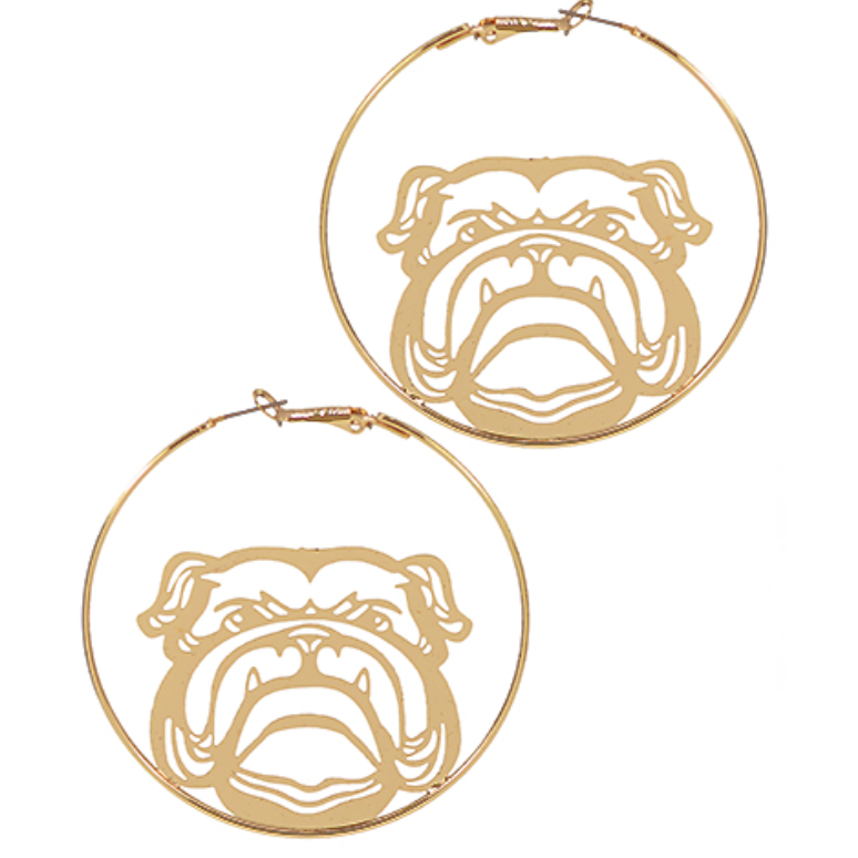 Bulldog Filigree Round Hoops