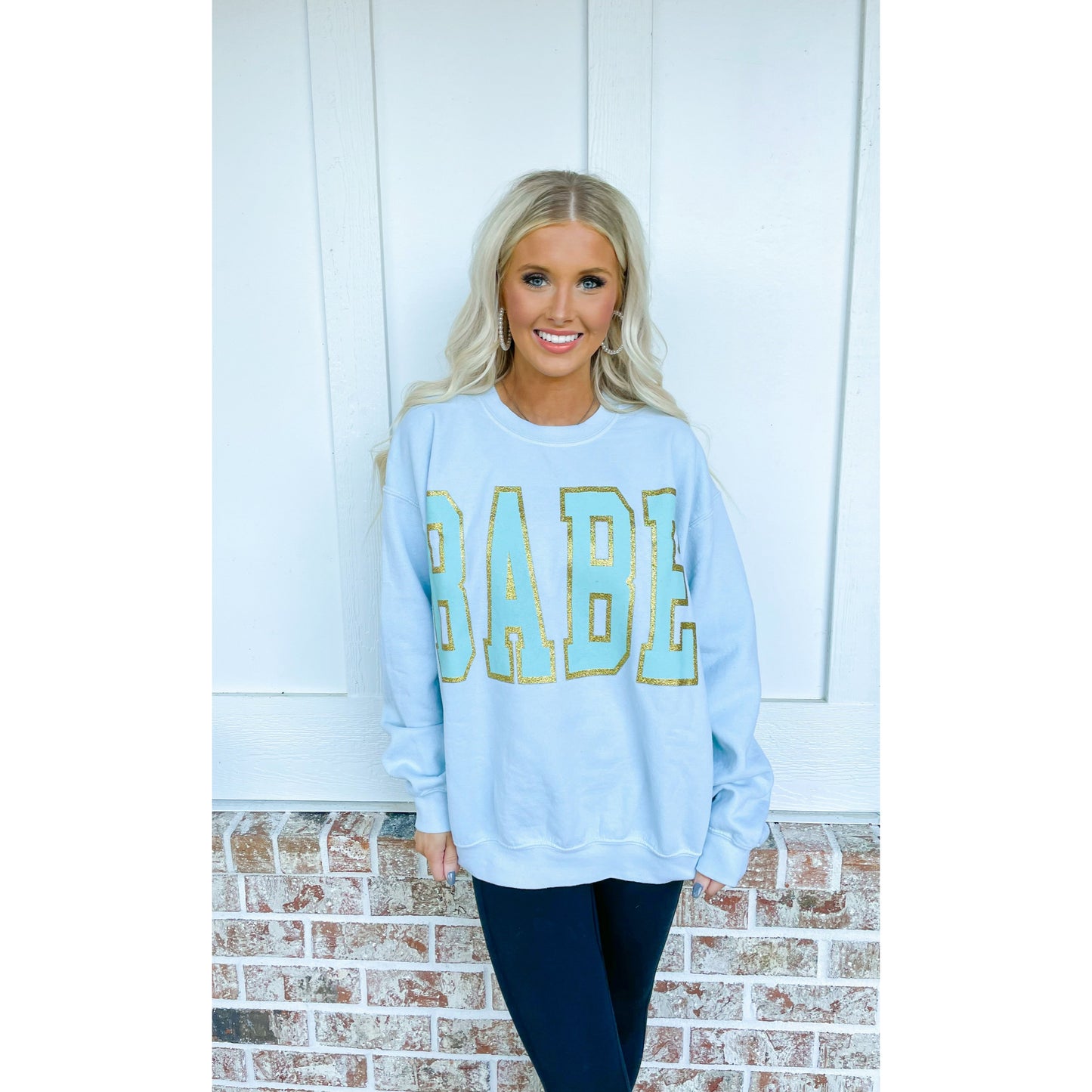 Babe Sweatshirt-light blue