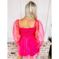 Fuchsia Long Sleeve Tulle Dress