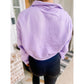Cropped Quarter Zip Pullover- Lavender