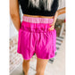 Colorblock Athletic Shorts-Pink