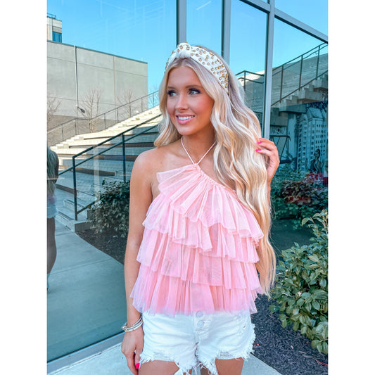 Tulle Tiered Halter Top