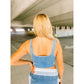 Ribbed Cropped Tank-Ocean Blue