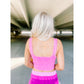 Ribbed Cropped Tank- Neon Hot Pink