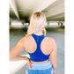 Ribbed Seamless Raceback Tank- Navy Blue