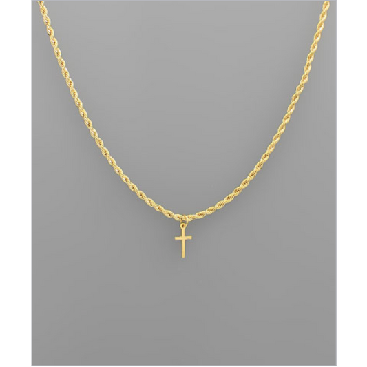 Gold Chain Cross Necklace