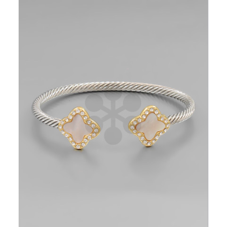 Clover Pave Cable Cuff