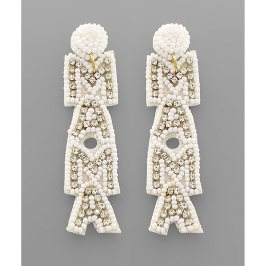 MAMA Letter Beaded Earrings