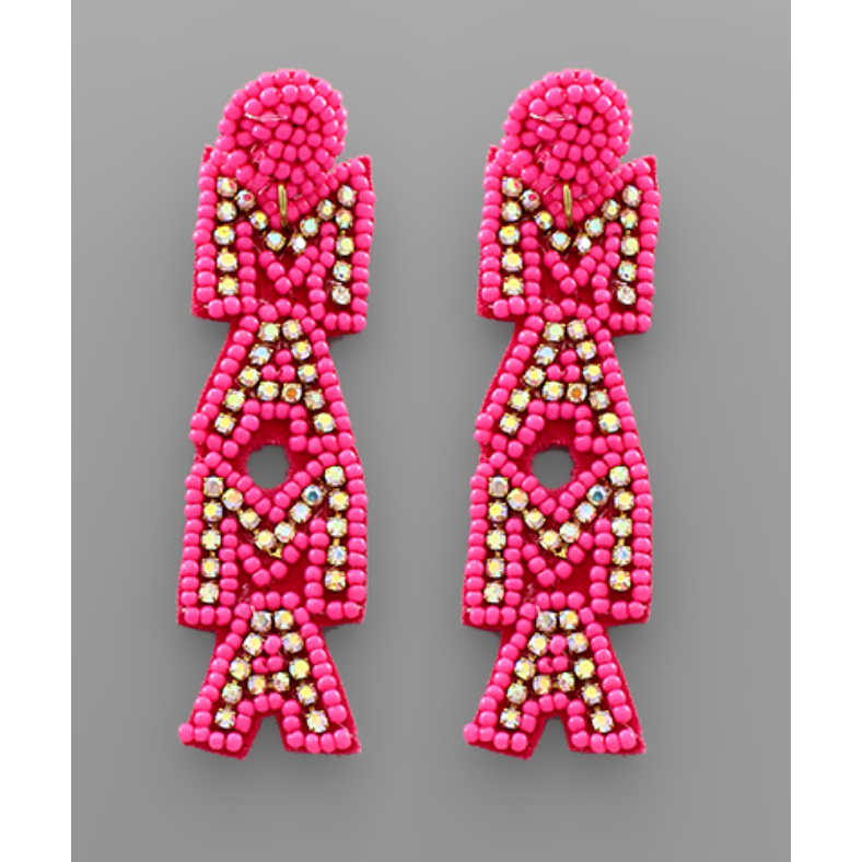 MAMA Letter Beaded Earrings