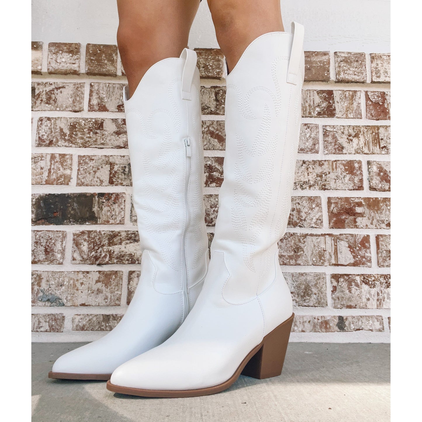 Tall White Western Boots