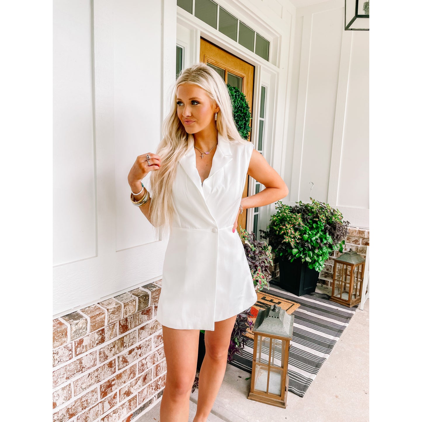 White Blazer Romper